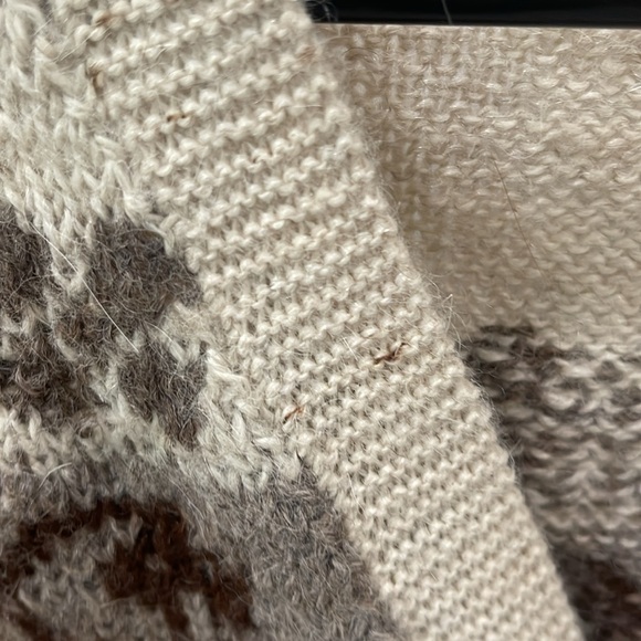 Fotrama 100% Alpaca Wool Bolivia button front knitted beige sweater cardigan M - Picture 8 of 16